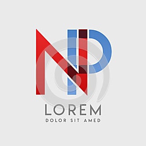 NP logo letters with blue and red gradation