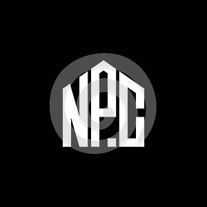 NPC letter logo design on BLACK background. NPC creative initials letter logo concept. NPC letter design