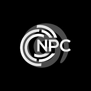 NPC letter logo design. NPC monogram initials letter logo concept. NPC letter design in black background