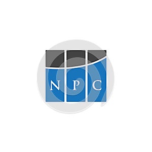NPC letter logo design on WHITE background. NPC creative initials letter logo concept. NPC letter design