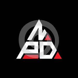 NPC triangle letter logo design with triangle shape. NPC triangle logo design monogram. NPC triangle vector logo template with red photo