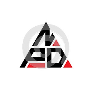 NPD triangle letter logo design with triangle shape. NPD triangle logo design monogram. NPD triangle vector logo template with red photo