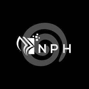 NPh credit repair accounting logo design on BLACK background. NPh creative initials Growth graph letter logo concept. NPh business photo