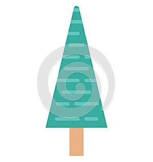 Pine Tree, Evergreen Tree Color Isolated Vector Icon photo