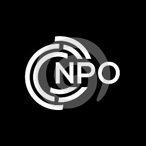 NPO letter logo design. NPO monogram initials letter logo concept. NPO letter design in black background photo