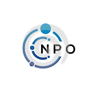 NPO letter technology logo design on white background. NPO creative initials letter IT logo concept. NPO letter design