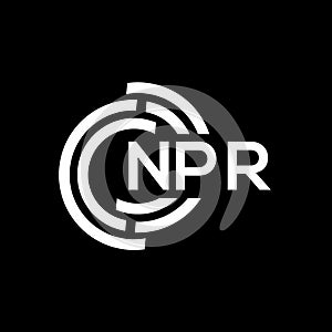 NPR letter logo design on black background.NPR creative initials letter logo concept.NPR vector letter design