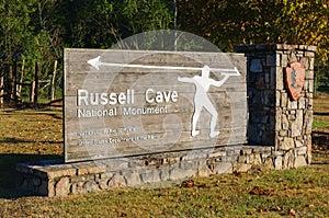 NPS Welcome Sign at Russell Cave National Monument