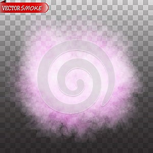 Purple Fog or smoke color isolated transparent special effect.