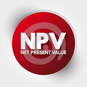 NPV - Net Present Value acronym, business concept background