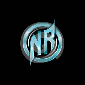 NR Initial Monogram Logo Circle Rounded