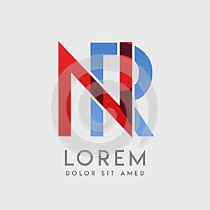 NR logo letters with blue and red gradation