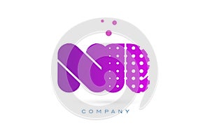 nr n r pink dots letter logo alphabet icon