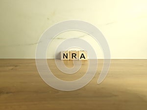 NRA abbreviation from wooden blocks