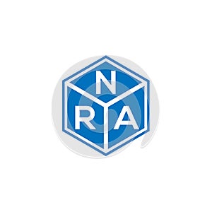 NRA letter logo design on black background. NRA creative initials letter logo concept. NRA letter design