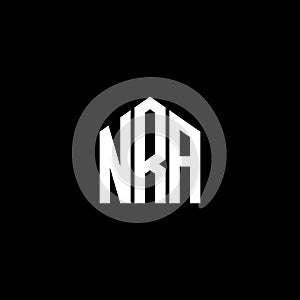 NRA letter logo design on BLACK background. NRA creative initials letter logo concept. NRA letter design.NRA letter logo design on