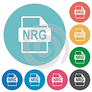 NRG file format flat round icons