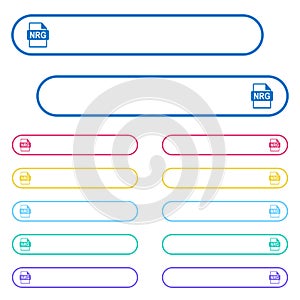 NRG file format icons in rounded color menu buttons