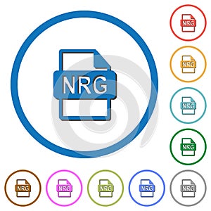 NRG file format icons with shadows and outlines