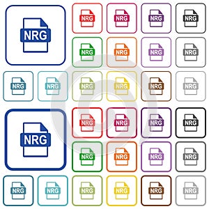 NRG file format outlined flat color icons