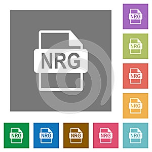 NRG file format square flat icons