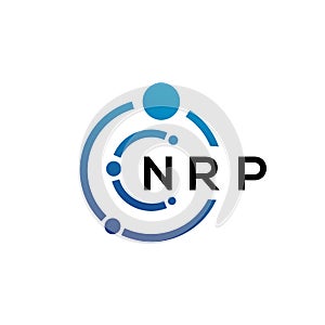 NRP letter technology logo design on white background. NRP creative initials letter IT logo concept. NRP letter design