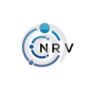NRV letter technology logo design on white background. NRV creative initials letter IT logo concept. NRV letter design