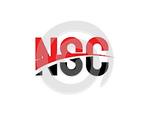 NSC Letter Initial Logo Design Vector Illustration