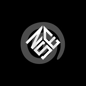 NSE letter logo design on black background. NSE creative initials letter logo concept. NSE letter design