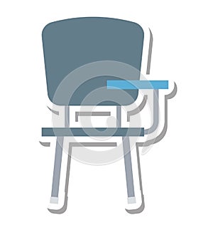 Student Chair Isolated Vector Icon Editable
