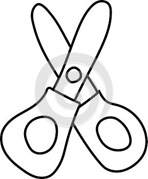 Nsulated paper cutting scissors on white background
