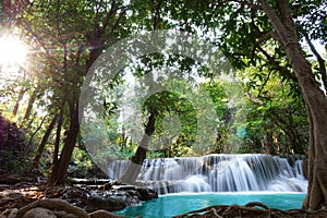 Sunset at the reservoir, Kanchanaburi Province, Thailand photo