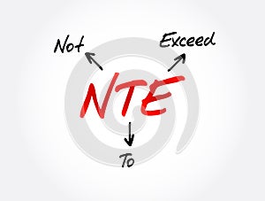 NTE - Not To Exceed acronym, business concept background