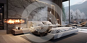 nterior design of modern cozy bedroom