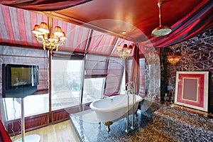 Nterior design stylish bathroom luxury house.