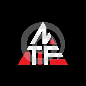 NTF triangle letter logo design with triangle shape. NTF triangle logo design monogram. NTF triangle vector logo template with red