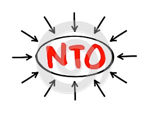 NTO - Notice To Owner acronym text with arrows, business concept background photo