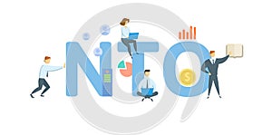 NTO, Notice to Owner. Concept with keywords, people and icons. Flat vector illustration. Isolated on white. photo