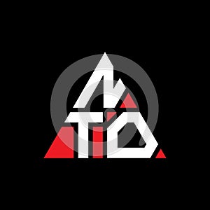 NTO triangle letter logo design with triangle shape. NTO triangle logo design monogram. NTO triangle vector logo template with red