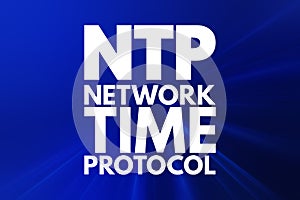 NTP - Network Time Protocol acronym, technology concept background