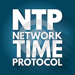 NTP - Network Time Protocol acronym, technology concept background photo