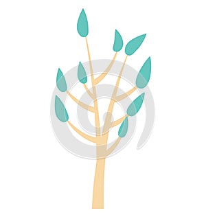 Tree, Twig Color Isolated Vector Icon