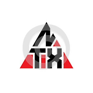 NTX triangle letter logo design with triangle shape. NTX triangle logo design monogram. NTX triangle vector logo template with red