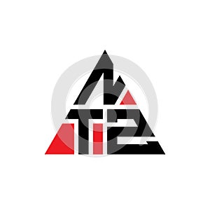 NTZ triangle letter logo design with triangle shape. NTZ triangle logo design monogram. NTZ triangle vector logo template with red