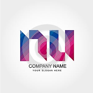 NU Letter Logo Design photo