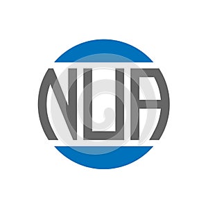 NUA letter logo design on white background. NUA creative initials circle logo concept. NUA letter design photo