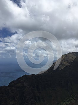 Nualolo Trail to Lolo Vista Lookout in Waimea Canyon on Kauai Island, Hawaii.