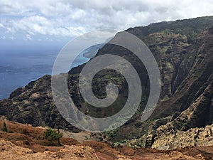 Nualolo Trail to Lolo Vista Lookout in Waimea Canyon on Kauai Island, Hawaii. photo