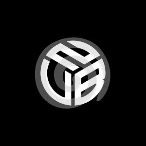 NUB letter logo design on black background. NUB creative initials letter logo concept. NUB letter design