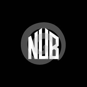 NUB letter logo design on BLACK background. NUB creative initials letter logo concept. NUB letter design.NUB letter logo design on